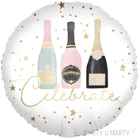 balon foliowy celebrate szampan bialy procos 18 rnd