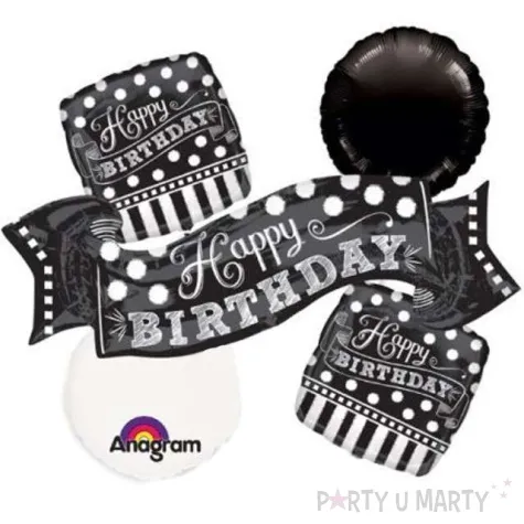 balon foliowy chalkboard happy birthday amscan zestaw