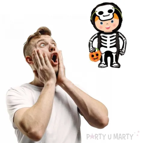 balon foliowy chlopiec w stroju szkieletora betallic 40 shp