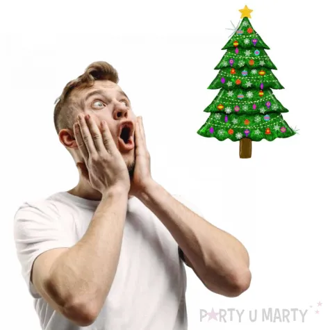 balon foliowy choinka z gwiazda betallic 55 shp