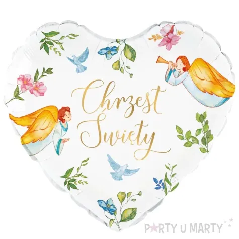 balon foliowy chrzest swiety anioly golebie bialy partypal 18 hrt