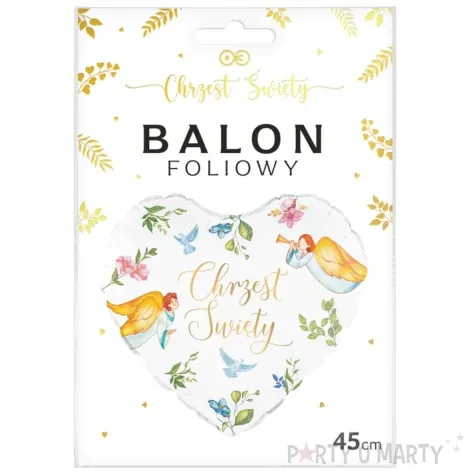 balon foliowy chrzest swiety anioly golebie bialy partypal 18 hrt