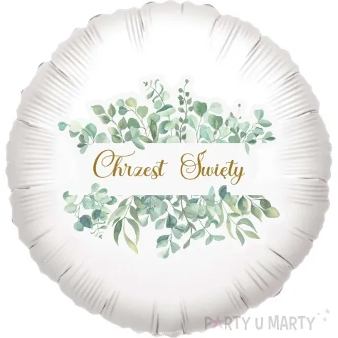 balon foliowy chrzest swiety eukaliptus beauty 18 rnd