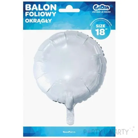 balon foliowy classic bialy metalik godan 18 rnd