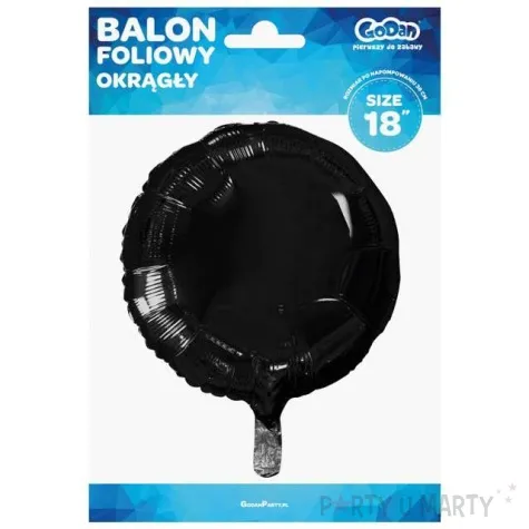 balon foliowy classic czarny metalik godan 18 rnd