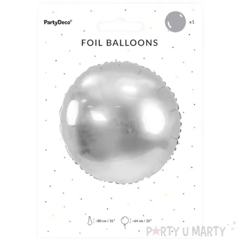 balon foliowy classic srebrny partydeco 24 rnd