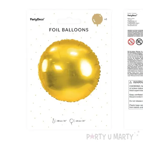 balon foliowy classic zloty partydeco 31 rnd