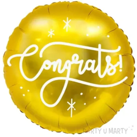 balon foliowy congrats gratulacje zloty partydeco 18 rnd