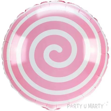 balon foliowy cukierek lizak spirala rozowy jasny arpex 18 rnd