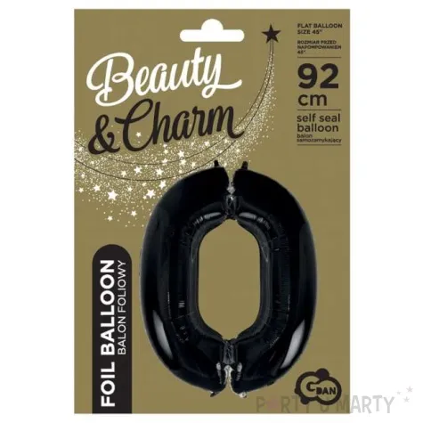 balon foliowy cyfra 0 beauty and charm czarny godan 36 dgt