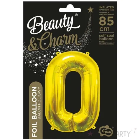 balon foliowy cyfra 0 beauty and charm zloty godan 33 dgt