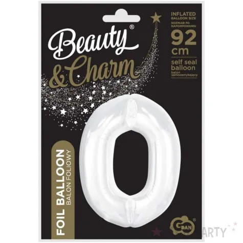 balon foliowy cyfra 0 beauty charm bialy godan 36 dgt