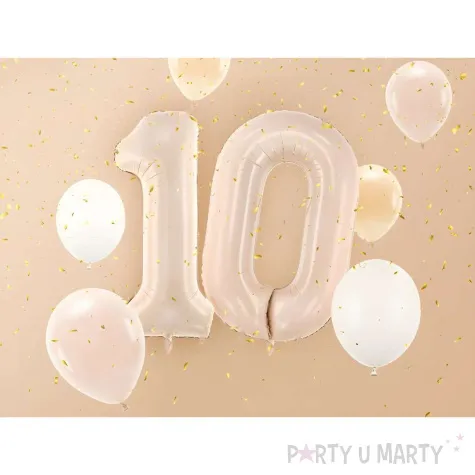 balon foliowy cyfra 0 bezowy ciemny partydeco 34 dgt