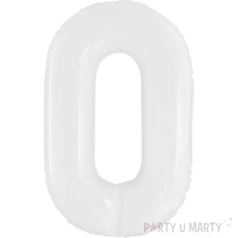 balon foliowy cyfra 0 bialy jix 40 shp
