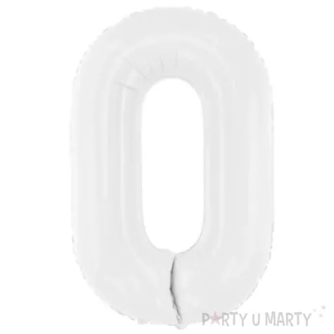 balon foliowy cyfra 0 bialy partydeco 39 dgt