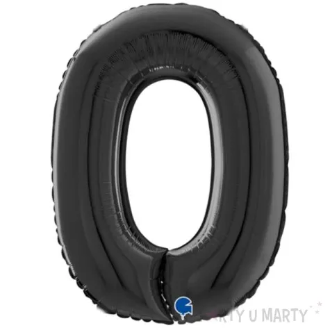 balon foliowy cyfra 0 czarny grabo 26 dgt