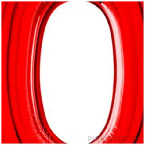 balon foliowy cyfra 0 czerwony grabo 26 dgt