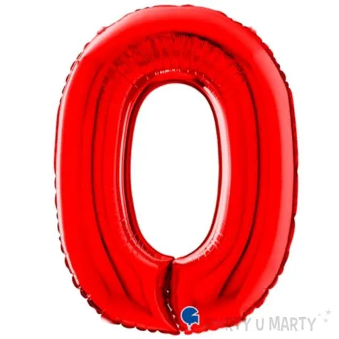 balon foliowy cyfra 0 czerwony grabo 26 dgt