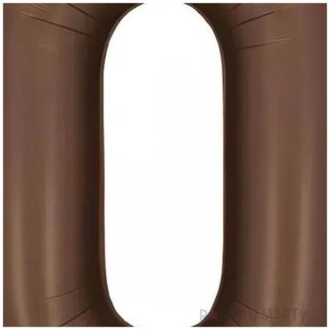 balon foliowy cyfra 0 dekoracja na urodziny brazowy matowy 34 dgt