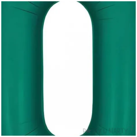 balon foliowy cyfra 0 dekoracja na urodziny butelkowy zielony 34 dgt