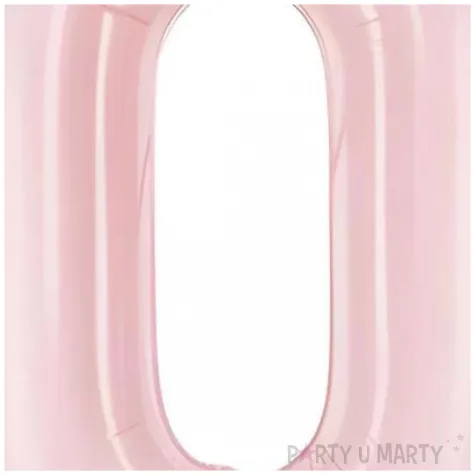 balon foliowy cyfra 0 dekoracja na urodziny rozowy matowy 34 dgt