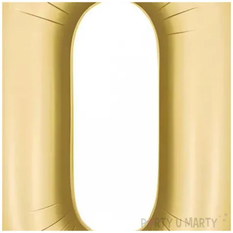 balon foliowy cyfra 0 dekoracja na urodziny zloty matowy 34 dgt