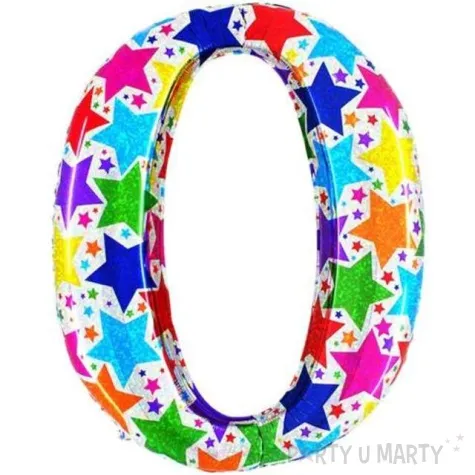 balon foliowy cyfra 0 holograficzny mix betallic 40 dgt