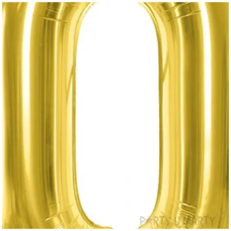 balon foliowy cyfra 0 jasnozloty partydeco 34 dgt