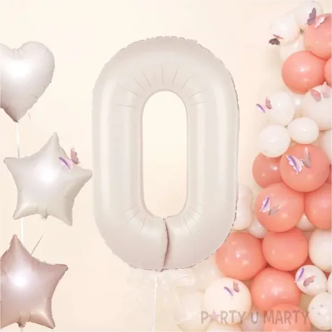balon foliowy cyfra 0 kremowy 39 dgt