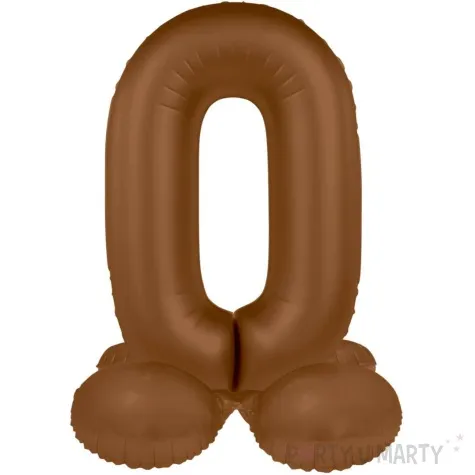 balon foliowy cyfra 0 mat stojaca braz czekoladowy folat 28 dgt