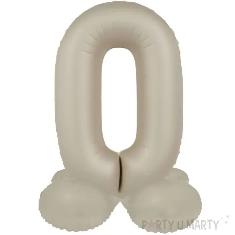 balon foliowy cyfra 0 mat stojaca kremowe latte folat 28 dgt