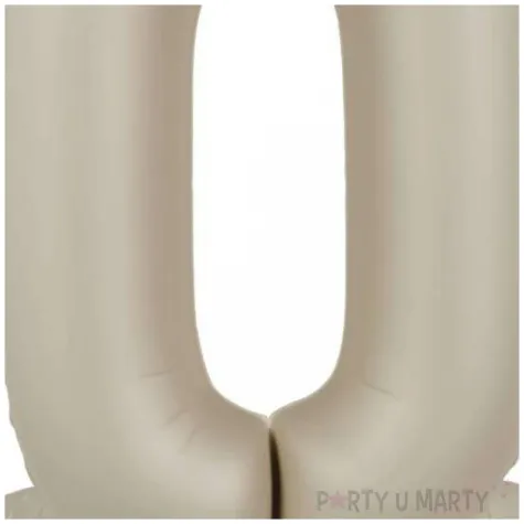 balon foliowy cyfra 0 mat stojaca kremowe latte folat 28 dgt