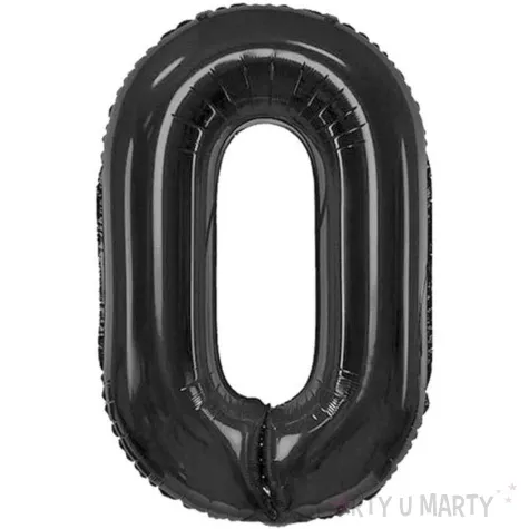 balon foliowy cyfra 0 matowa czarny godan 33 dgt