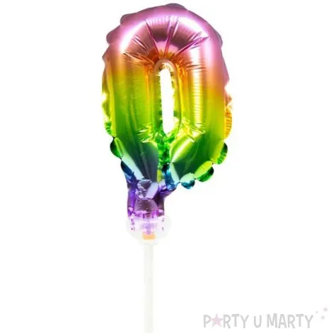 balon foliowy cyfra 0 micro teczowy folat 5 dgt