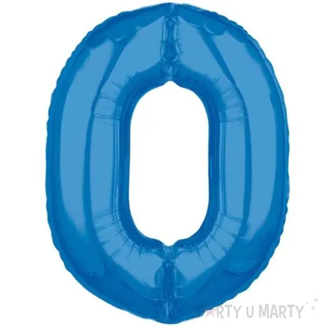 balon foliowy cyfra 0 niebieski amscan 26 dgt