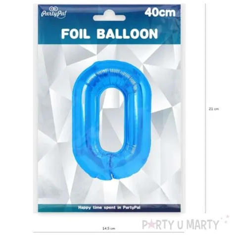 balon foliowy cyfra 0 niebieski partypal 16 dgt