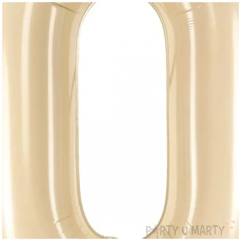 balon foliowy cyfra 0 pastel bezowy partydeco 34 dgt