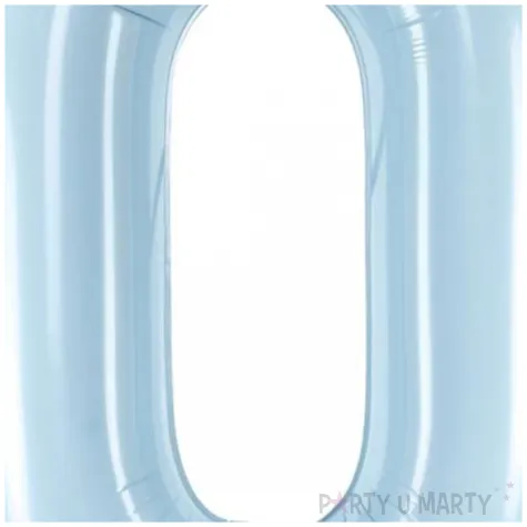 balon foliowy cyfra 0 pastel blekitny partydeco 34 dgt