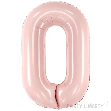 balon foliowy cyfra 0 pastel rozowy jasny partydeco 34 dgt