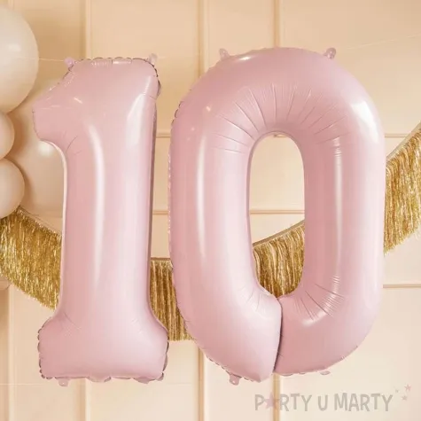 balon foliowy cyfra 0 pastel rozowy jasny partydeco 34 dgt