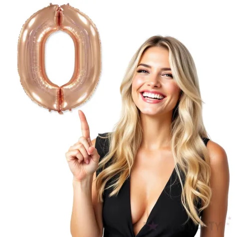 balon foliowy cyfra 0 rozowe zloto flexmetal 34 dgt