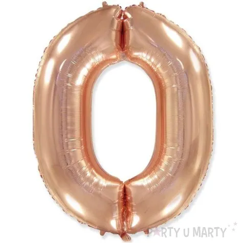 balon foliowy cyfra 0 rozowe zloto flexmetal 34 dgt