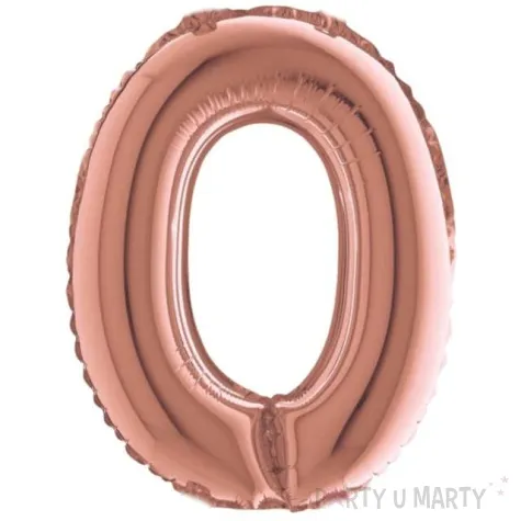 balon foliowy cyfra 0 rozowe zloto grabo 26 dgt