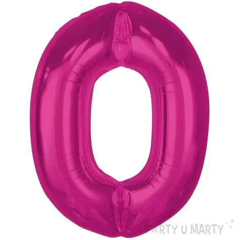 balon foliowy cyfra 0 rozowy ciemny godan 36 dgt