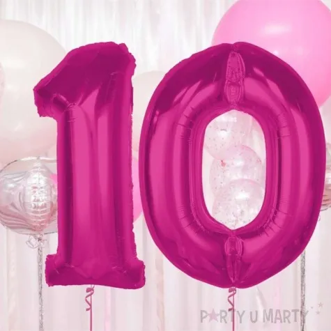 balon foliowy cyfra 0 rozowy ciemny godan 36 dgt