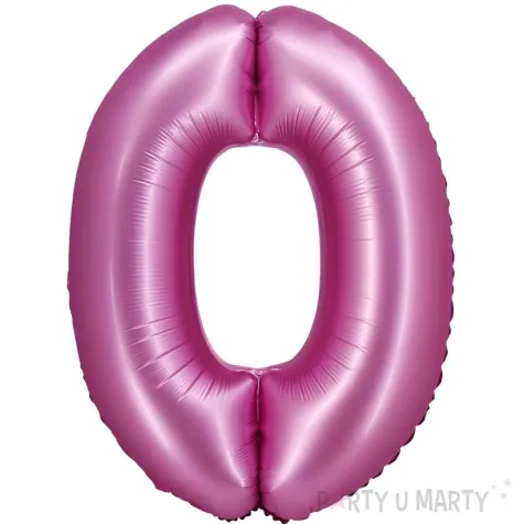 balon foliowy cyfra 0 rozowy satynowy godan 30 dgt