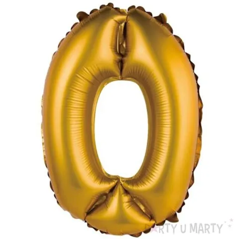 balon foliowy cyfra 0 satynowa zloty godan 14 dgt