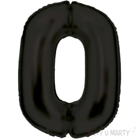 balon foliowy cyfra 0 satynowy czarny amscan 34 dgt