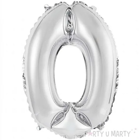 balon foliowy cyfra 0 srebrny godan 14 dgt