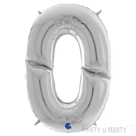 balon foliowy cyfra 0 srebrny grabo 64 shp
